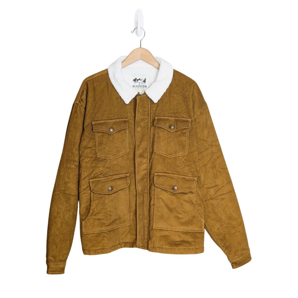 NWOT Schaefer Outfitter Cody Chore Jacket XL Brown Corduroy Cotton Western